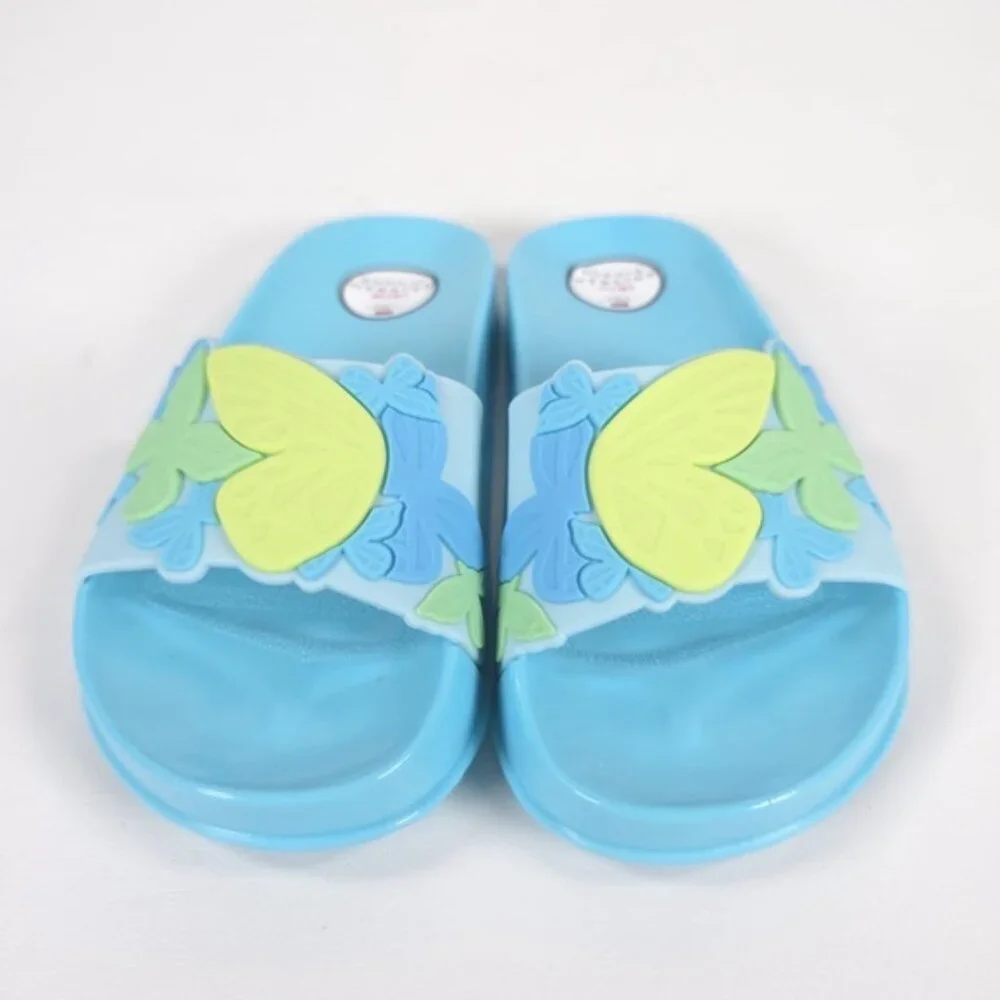 NWB SOPHIA‎ WEBSTER Mini Kid Girl Blue Butterfly Jelly Slide Sandal 31 EU/13 UK